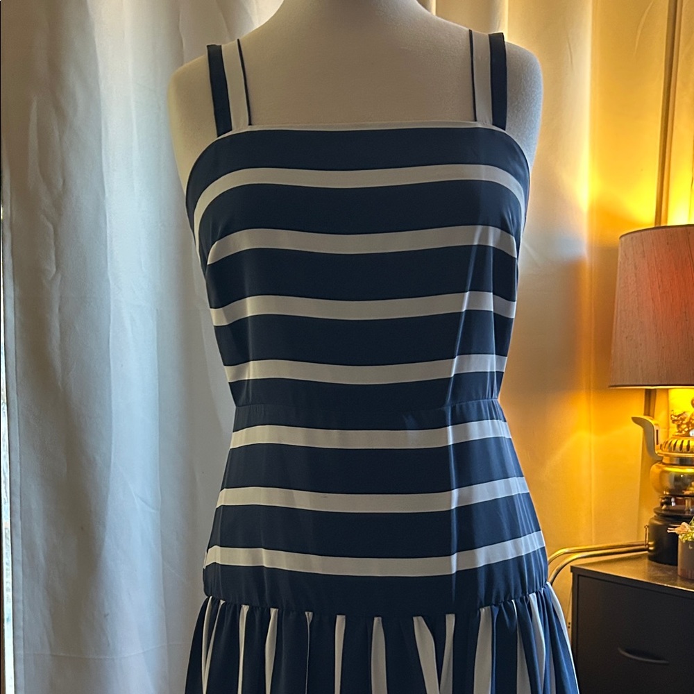 Sam Edelman Navy and White Midi Dress - Picture 2 of 8